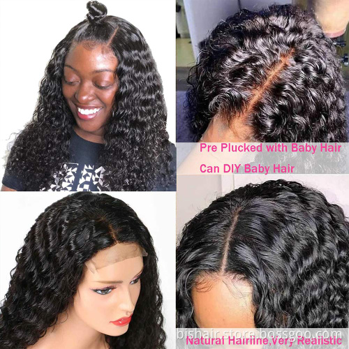 8" to 28" CUSTOMIZED Cuticle Aligned Virgin Brazilian Human Hair Kinky Curly Hair Wigs Transparent HD Lace 4X4 Lace Closure Wigs